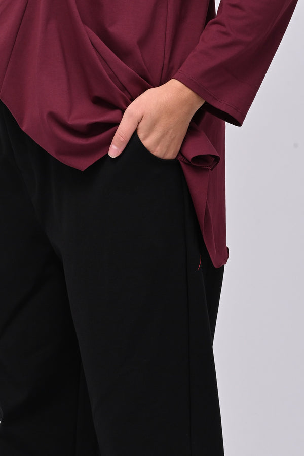 Pantalone punto Milano tasche - Nero