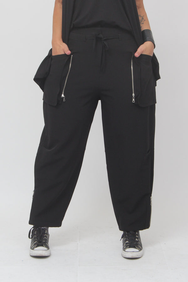 Pantacargo zip - Nero