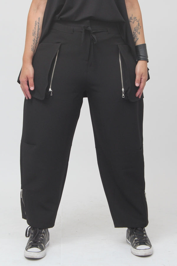 Pantacargo zip - Nero