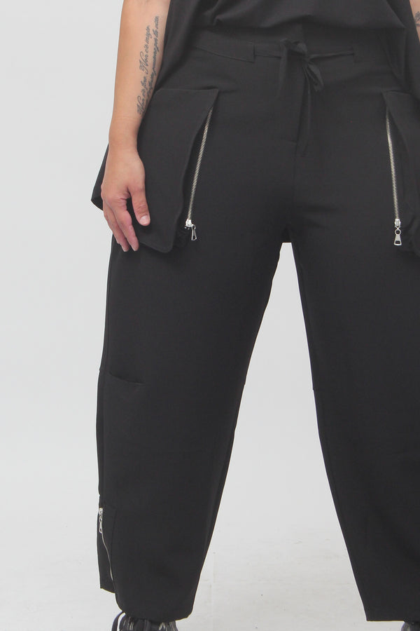 Pantacargo zip - Nero