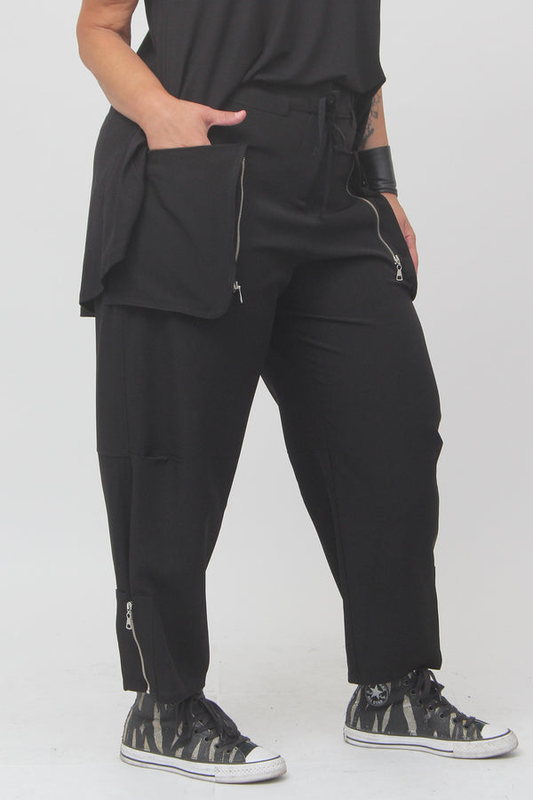 Pantacargo zip - Nero