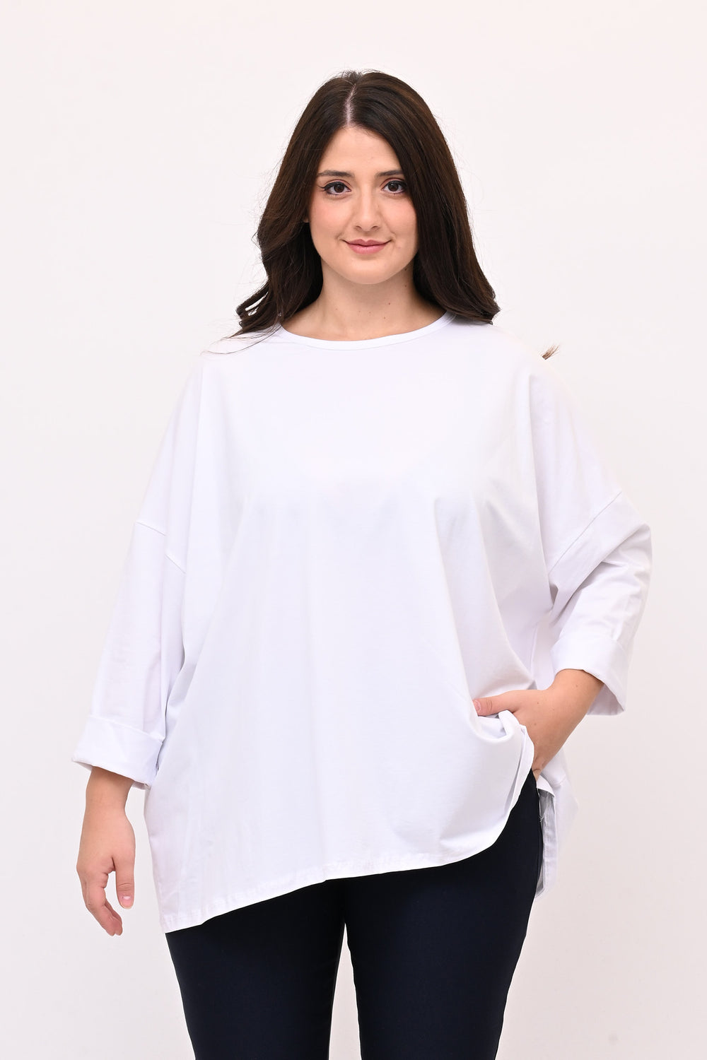 T-shirt scatola over - Bianco