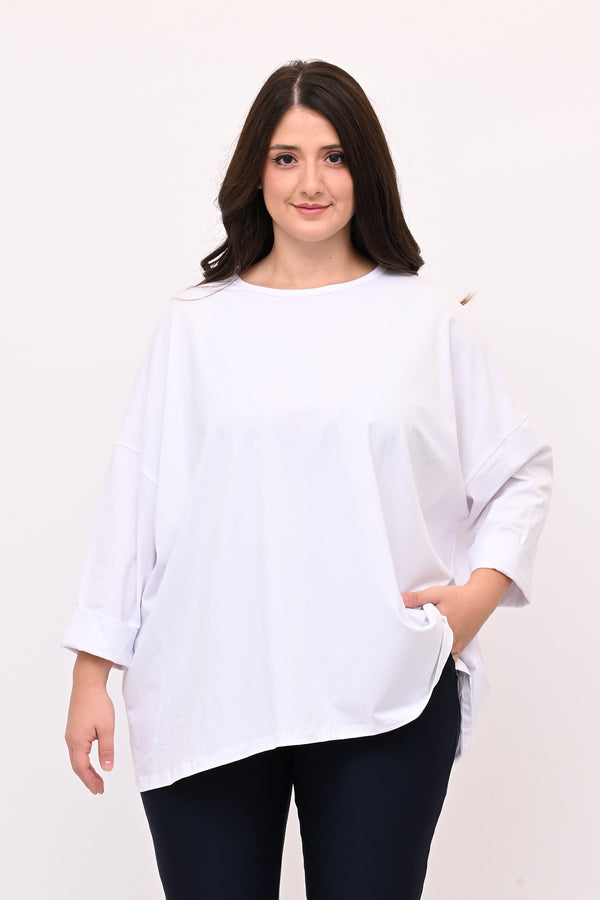 T-shirt scatola over - Bianco
