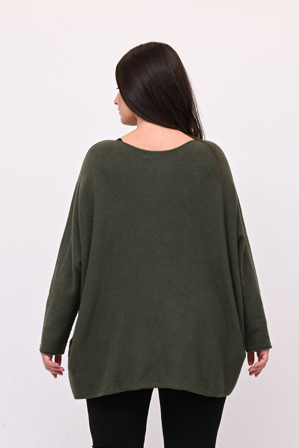 Pull scatoletta calda viscosa - Militare
