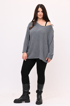 Pull scatoletta calda viscosa - Grigio