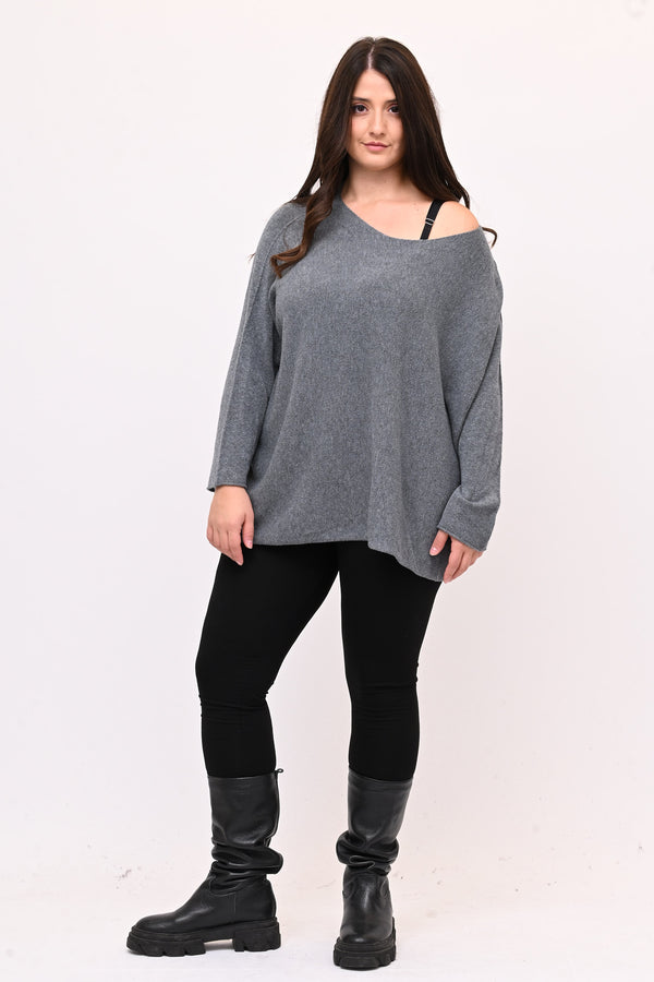 Pull scatoletta calda viscosa - Grigio