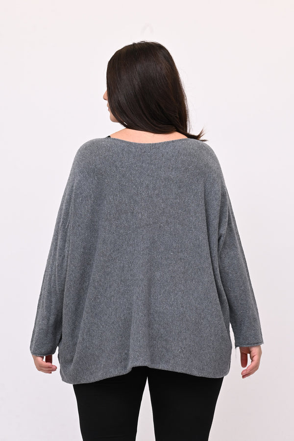 Pull scatoletta calda viscosa - Grigio
