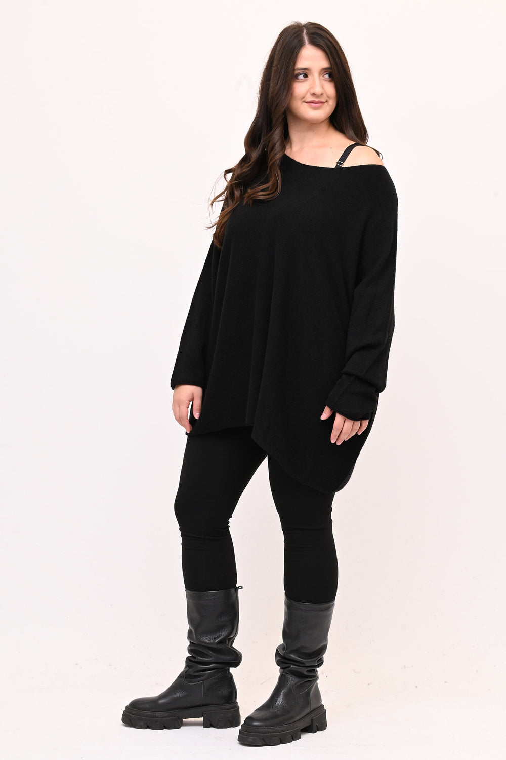 Pull scatoletta calda viscosa - Nero