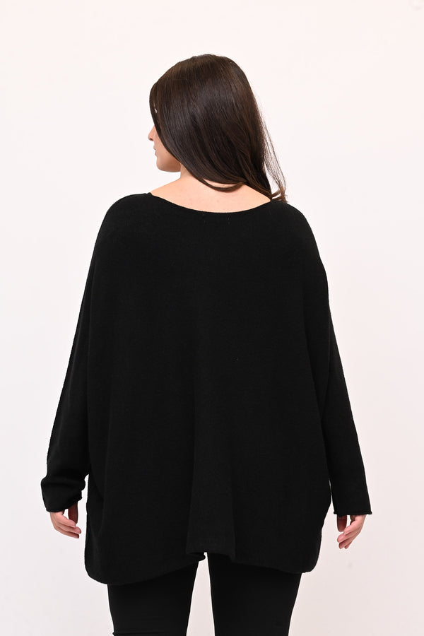 Pull scatoletta calda viscosa - Nero