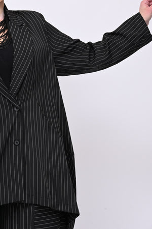 Completo over gessato doppio petto - Nero