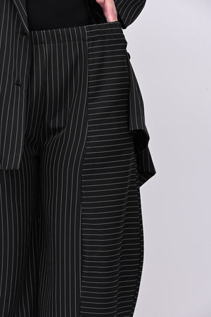 Completo over gessato doppio petto - Nero