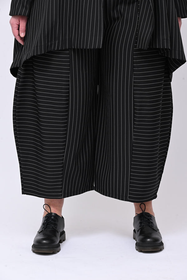 Completo over gessato doppio petto - Nero