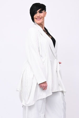 Completo over gessato doppio petto - Bianco