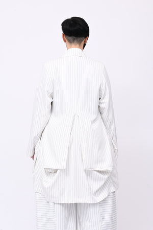 Completo over gessato doppio petto - Bianco