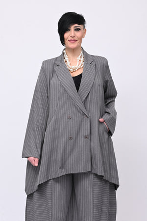 Completo over gessato doppio petto - Grigio