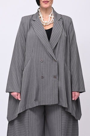 Completo over gessato doppio petto - Grigio