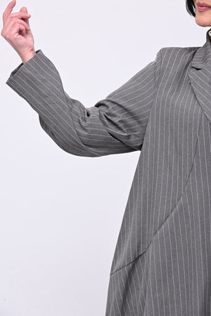 Completo over gessato doppio petto - Grigio