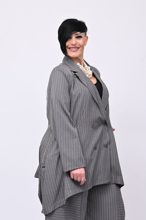 Completo over gessato doppio petto - Grigio