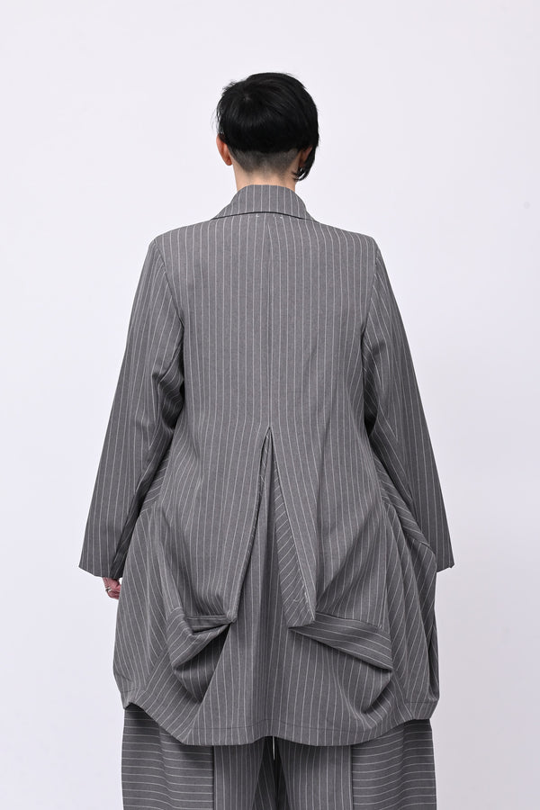 Completo over gessato doppio petto - Grigio