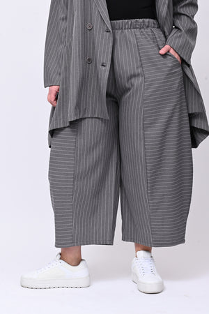 Completo over gessato doppio petto - Grigio