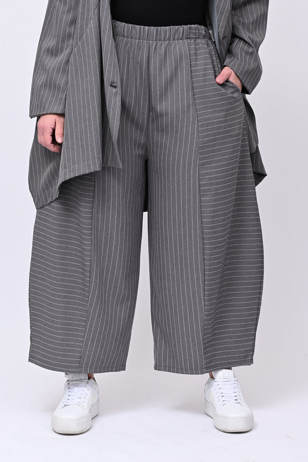 Completo over gessato doppio petto - Grigio