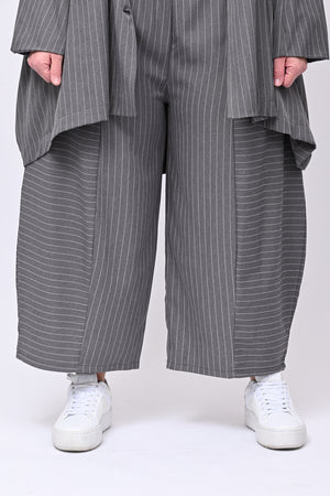 Completo over gessato doppio petto - Grigio