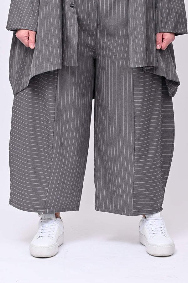 Completo over gessato doppio petto - Grigio