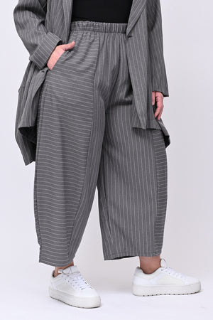 Completo over gessato doppio petto - Grigio