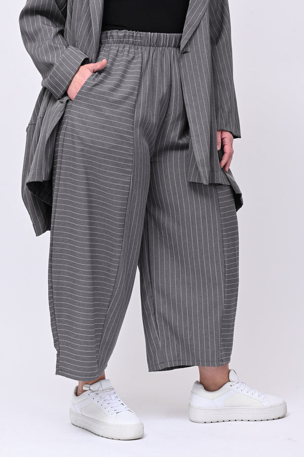 Completo over gessato doppio petto - Grigio