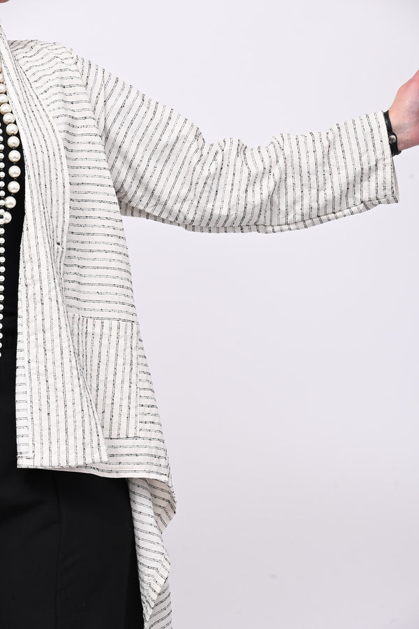 Giacca gessata coda - Burro