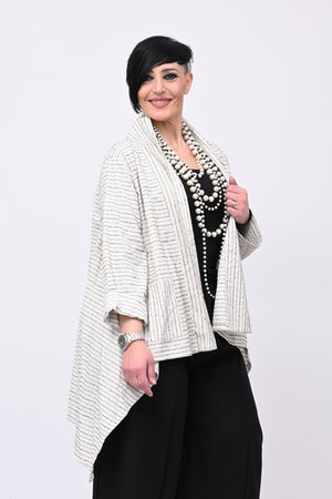 Giacca gessata coda - Burro