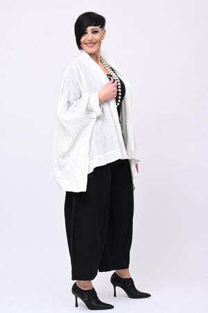 Maxi giacca gessata - Bianco