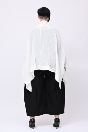 Maxi giacca gessata - Bianco