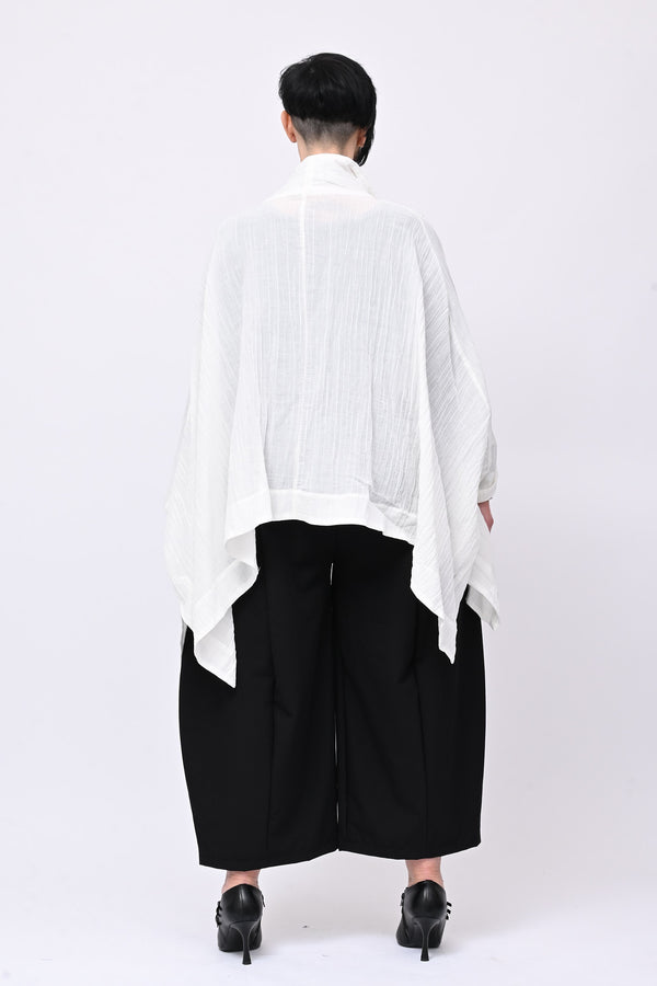 Maxi giacca gessata - Bianco