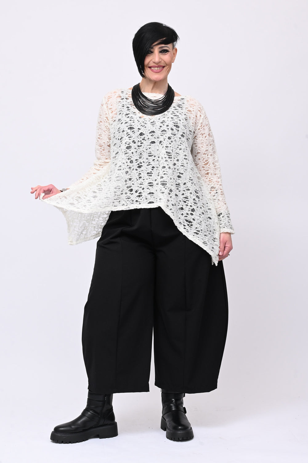 Maglia rete punte - Bianco