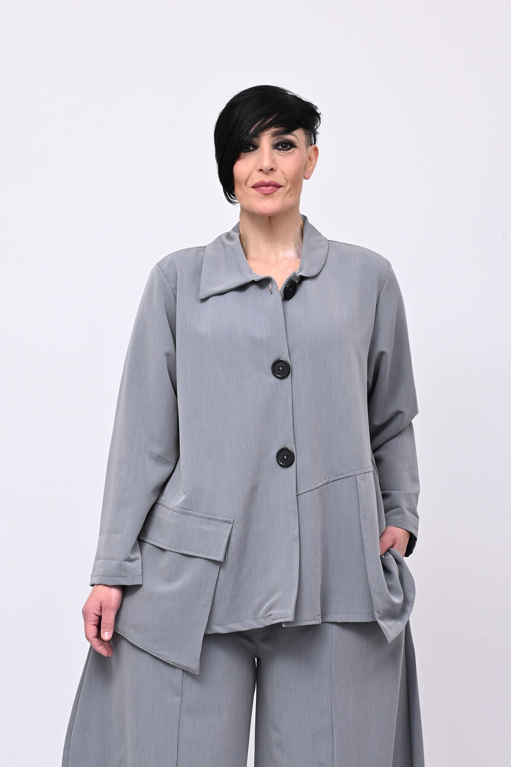 Completo cadì bottoni - Grigio