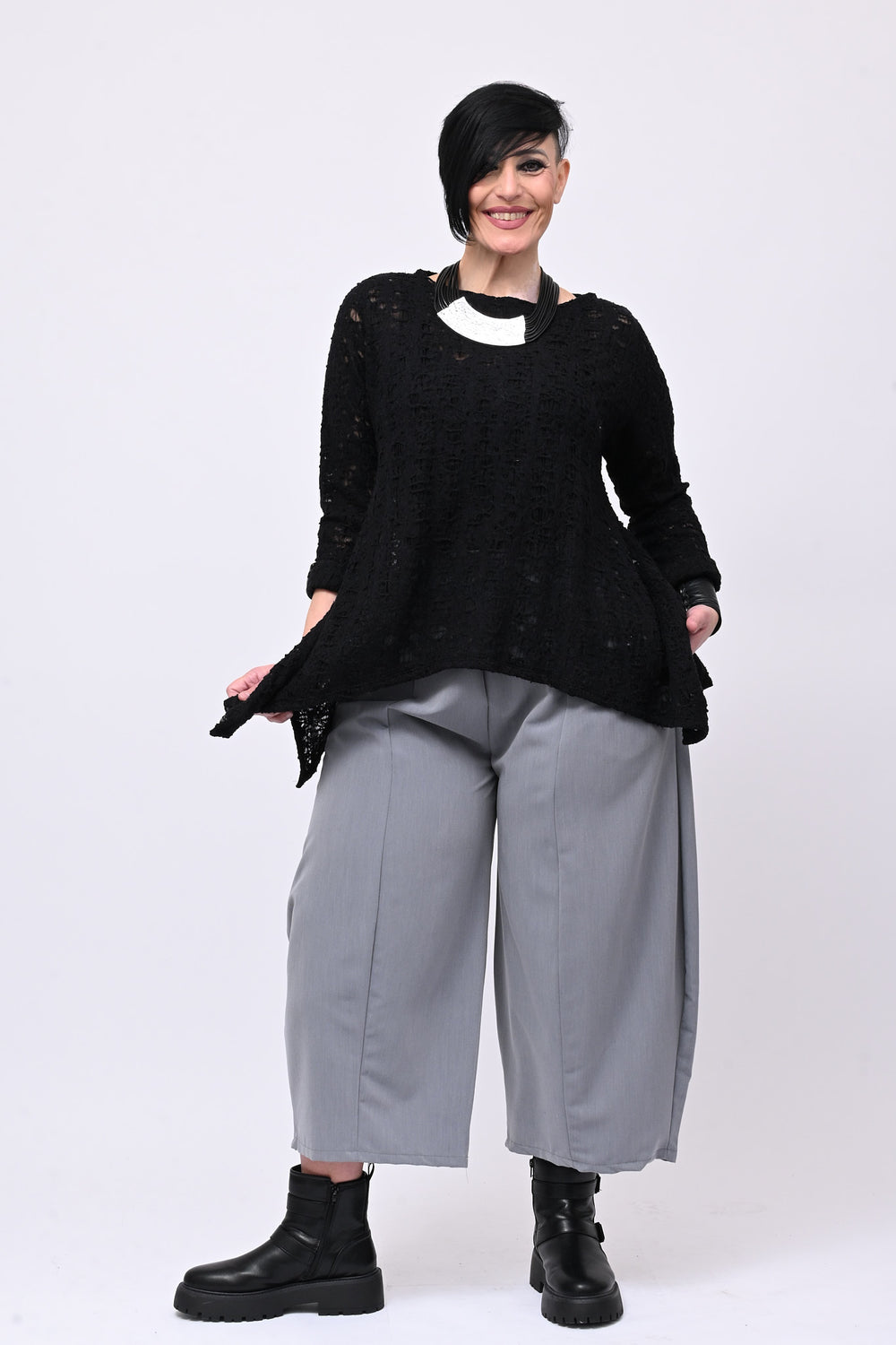 Maglia rete punte - Nero