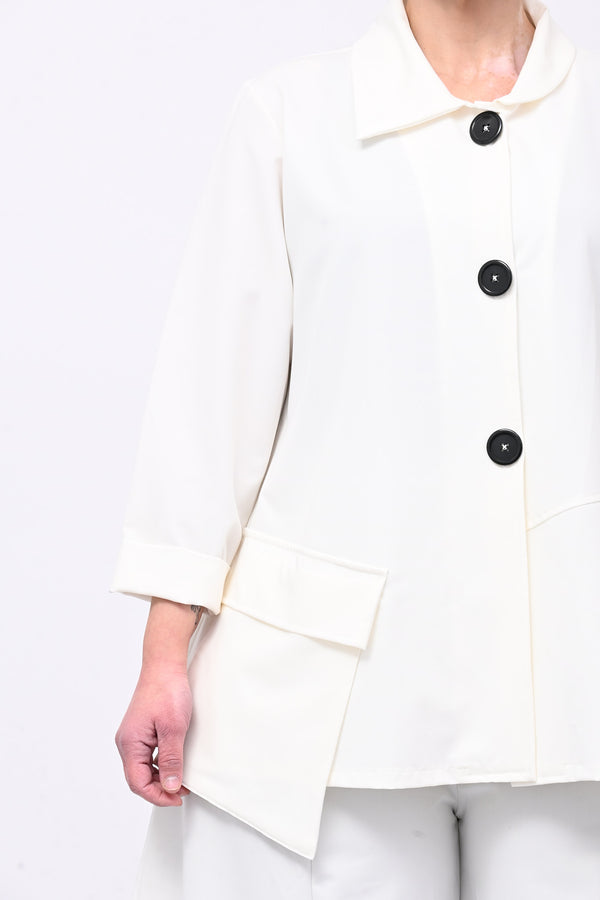 Completo cadì bottoni - Bianco