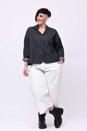 Giacca jeans crop - Jeans scuro
