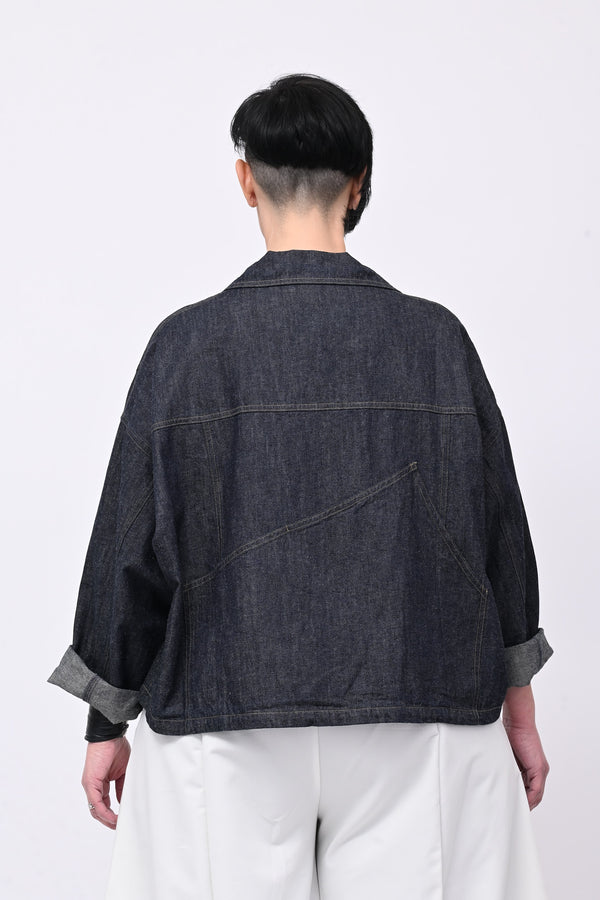 Giacca jeans crop - Jeans scuro
