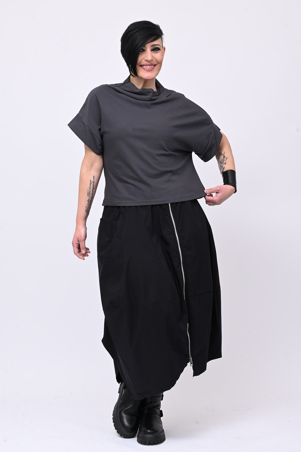 Maglia scollo cratere - Piombo