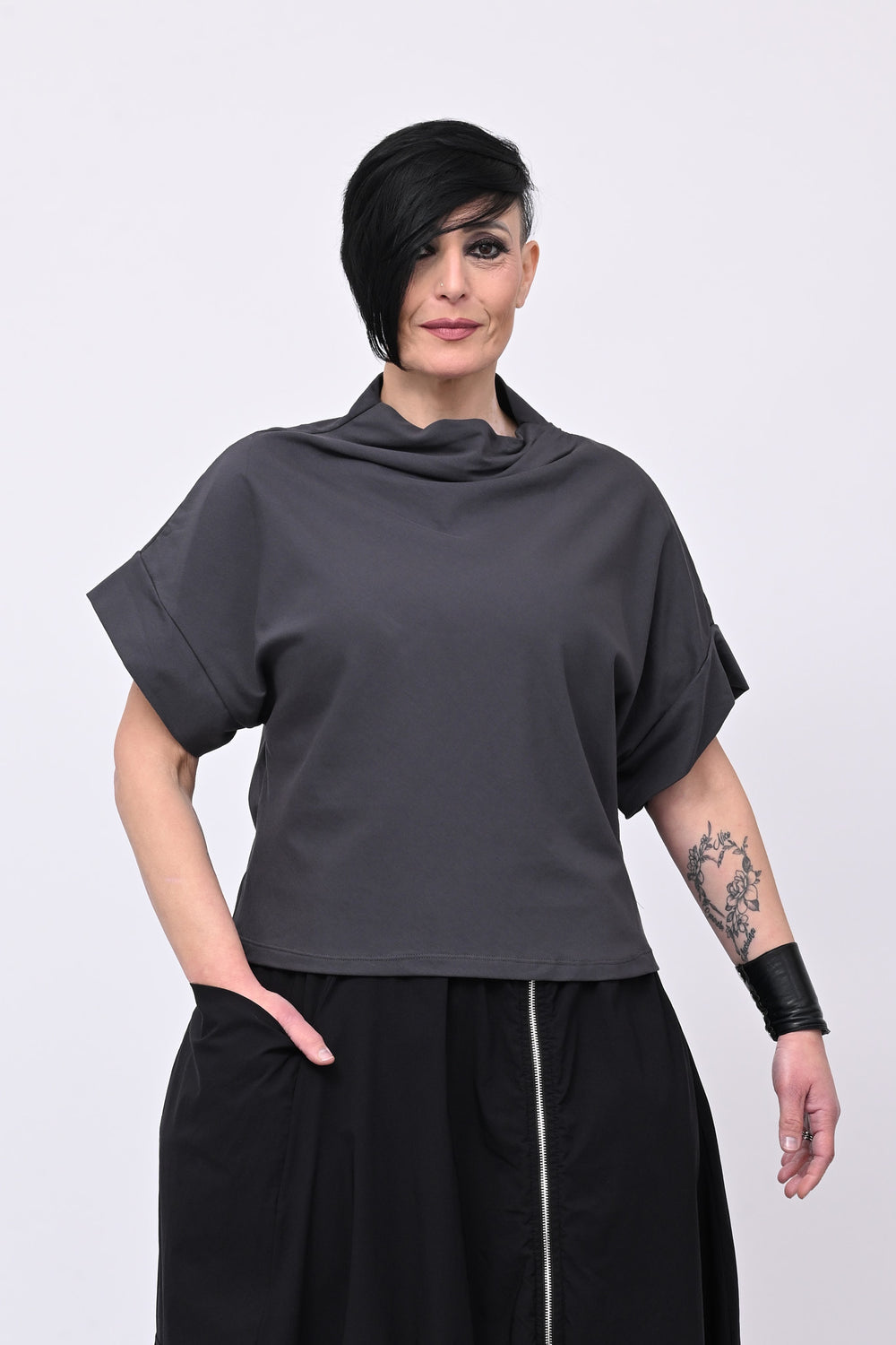 Maglia scollo cratere - Piombo