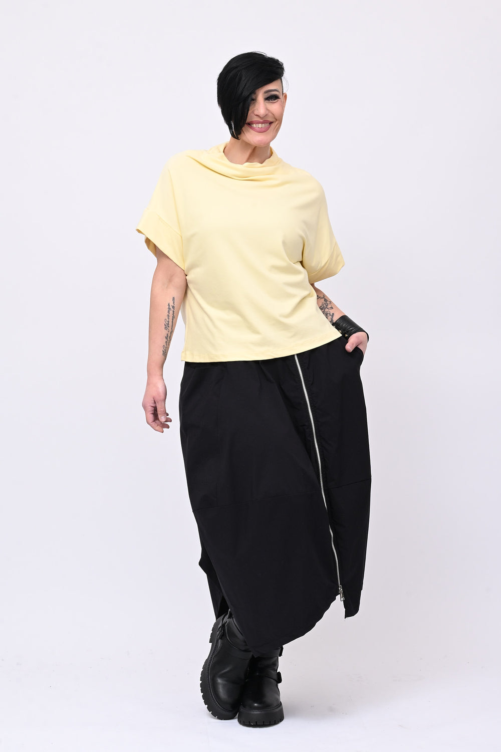 Maglia scollo cratere - Giallo