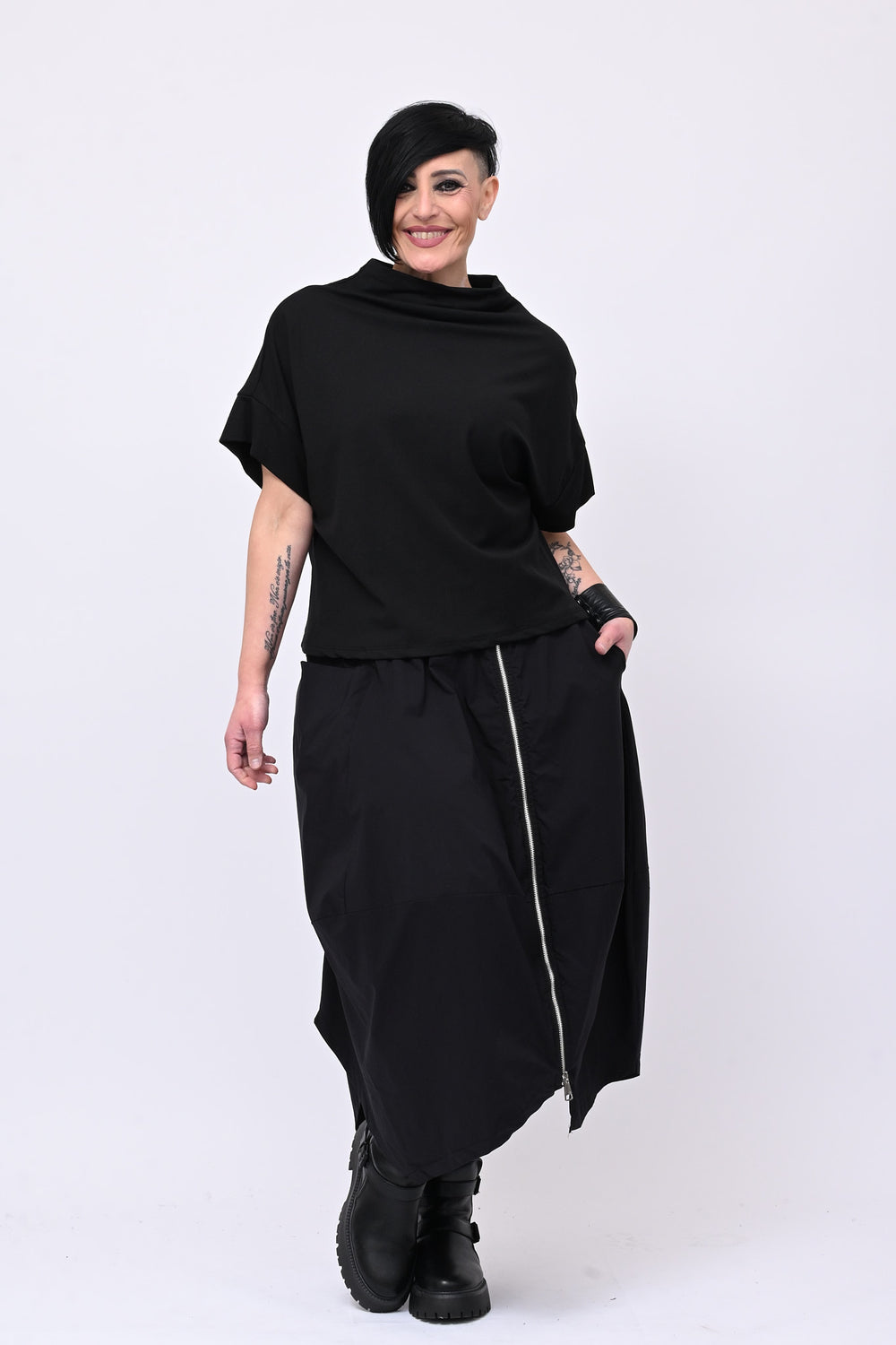 Maglia scollo cratere - Nero