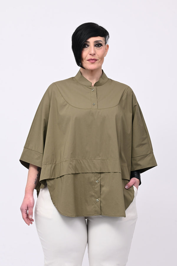 Camicia coreana kimono - Verde militare