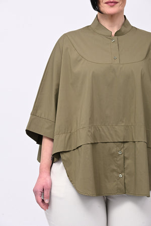 Camicia coreana kimono - Verde militare