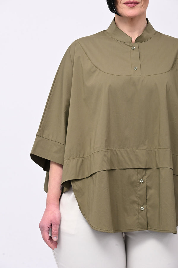 Camicia coreana kimono - Verde militare