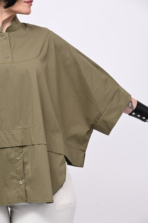 Camicia coreana kimono - Verde militare
