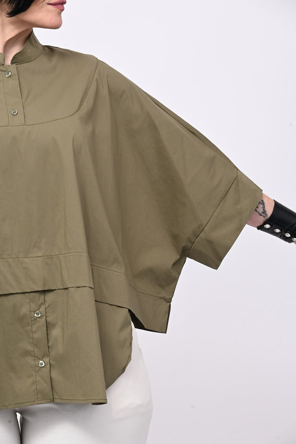 Camicia coreana kimono - Verde militare