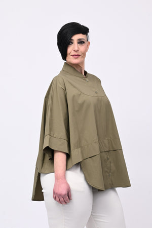 Camicia coreana kimono - Verde militare